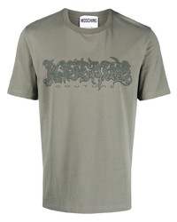 Moschino Logo Print Stretch Cotton T Shirt