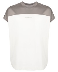 Emporio Armani Logo Print Two Tone T Shirt