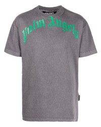 Palm Angels Logo Print Washed Finish T Shirt