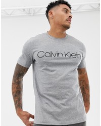 Calvin Klein Logo T Shirt In Grey