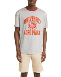 Loro Piana Lp University Cotton Jersey Graphic Tee In Fancy Grey At Nordstrom