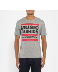 MAISON KITSUNÉ Maison Kitsun Music Fashion Slim Fit Printed Cotton Jersey T Shirt