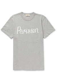MAISON KITSUNÉ Maison Kitsun Parisien Printed Mlange Cotton Jersey T Shirt