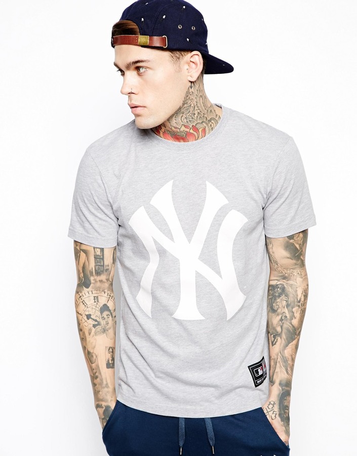 Majestic Ny Yankees Logo T Shirt Grey, $47, Asos