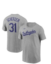 Nike Max Scherzer Gray Los Angeles Dodgers Name Number T Shirt At Nordstrom