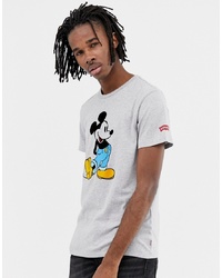 Levi's Mickey Mouse Front Back Print T Shirt In Grey Marl