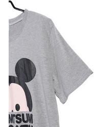 Mickey Print Grey T Shirt