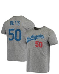 Majestic Threads Mookie Betts Gray Los Angeles Dodgers Name Number Tri Blend T Shirt