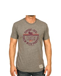 Retro Brand Original Gray Virginia Tech Hokies Lager Support Local Tri Blend T Shirt