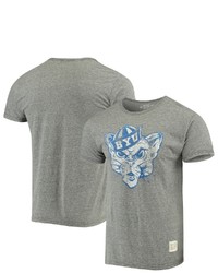 Retro Brand Original Heathered Gray Byu Cougars Vintage Logo Tri Blend T Shirt In Heather Gray At Nordstrom