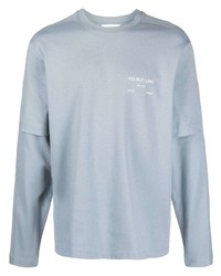 Helmut Lang Overlay Style Logo Print T Shirt