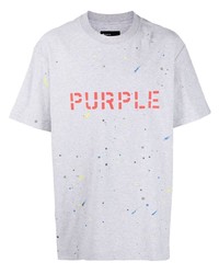 purple brand Paint Splatter Logo T Shirt