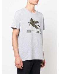 Etro Paisley Pegasus Print T Shirt