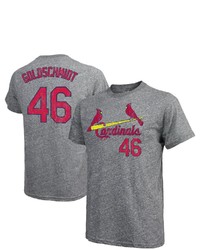 Majestic Threads Paul Goldschmidt Gray St Louis Cardinals Name Number Tri Blend T Shirt