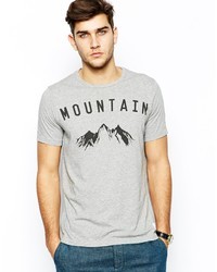 Paul Smith Jeans T Shirt With Mountain Print Grey