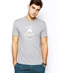 Paul Smith Jeans T Shirt With Original Brand Print Grey