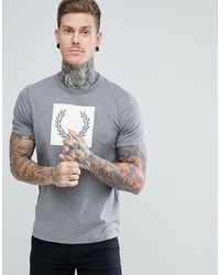 Fred Perry Printed Laurel Wreath T Shirt In Grey