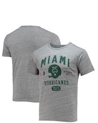 LEAGUE COLLEGIATE WEA R Heathered Gray Miami Hurricanes Football Locker Victory Falls Tri Blend T Shirt In Heather Gray At Nordstrom