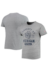 LEAGUE COLLEGIATE WEA R Heathered Gray Michigan Wolverines Hail Mary Football Victory Falls Tri Blend T Shirt In Heather Gray At Nordstrom