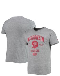 LEAGUE COLLEGIATE WEA R Heathered Gray Wisconsin Badgers Football Locker Victory Falls Tri Blend T Shirt In Heather Gray At Nordstrom