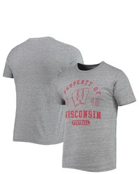 LEAGUE COLLEGIATE WEA R Heathered Gray Wisconsin Badgers Hail Mary Football Victory Falls Tri Blend T Shirt In Heather Gray At Nordstrom