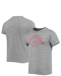 LEAGUE COLLEGIATE WEA R Heathered Gray Wisconsin Badgers Tide Seal Nuevo Victory Falls Tri Blend T Shirt In Heather Gray At Nordstrom