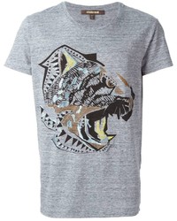 Roberto Cavalli Leopard Head Print T Shirt