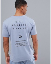 Nike Running Run Division Back Print T Shirt In Grey 923221 445