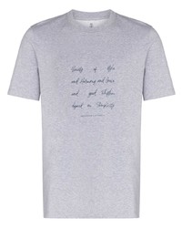 Brunello Cucinelli Script Print Short Sleeved T Shirt