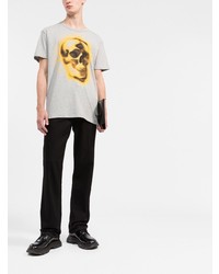 Alexander McQueen Skull Print Round Neck T Shirt