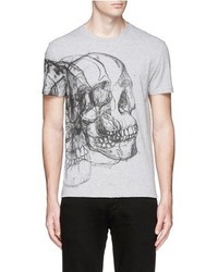 Alexander McQueen Skull Sketch Print T Shirt