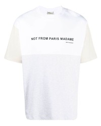 Drôle De Monsieur Slogan Print Colour Block T Shirt