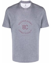 Brunello Cucinelli Slogan Print Cotton T Shirt