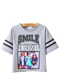 Smile Beauty Print Crop T Shirt
