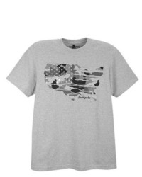 Southpole Foil Print Usa Short Sleeve Tee Shirt Heather Grey