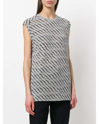 Zoe Karssen Striped Print Sleeveless T Shirt