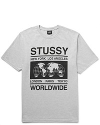 Stussy Stssy Printed Cotton Jersey T Shirt
