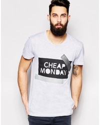 Cheap Monday T Shirt Bruce Inverted Gaffa Tape Logo Print