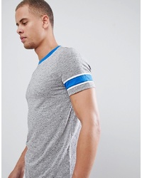 ASOS DESIGN T Shirt With Contrast Neck And Sleeve Panels In Interest Fabric