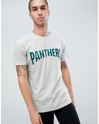 New Look T Shirt With Panthers Print In Light Grey