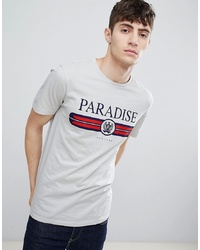 New Look T Shirt With Paradise Print In Light Grey