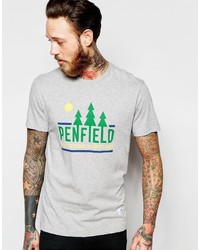 Penfield T Shirt With Treeline Print In Gray