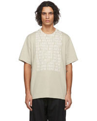 Helmut Lang Taupe Box Logo T Shirt