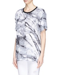 Helmut Lang Terrene Marble Print Silk T Shirt
