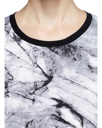 Helmut Lang Terrene Marble Print Silk T Shirt
