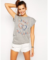 Th Gallery T Shirt With Amour Heart Print