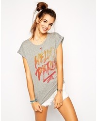 Th Gallery T Shirt With Hello Paris Print