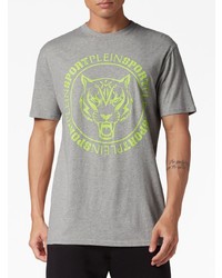 Plein Sport Tiger Print Cotton T Shirt