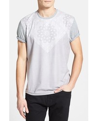 Topman Bandana Print Crewneck T Shirt Grey Large
