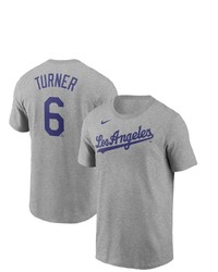 Nike Trea Turner Gray Los Angeles Dodgers Name Number T Shirt At Nordstrom